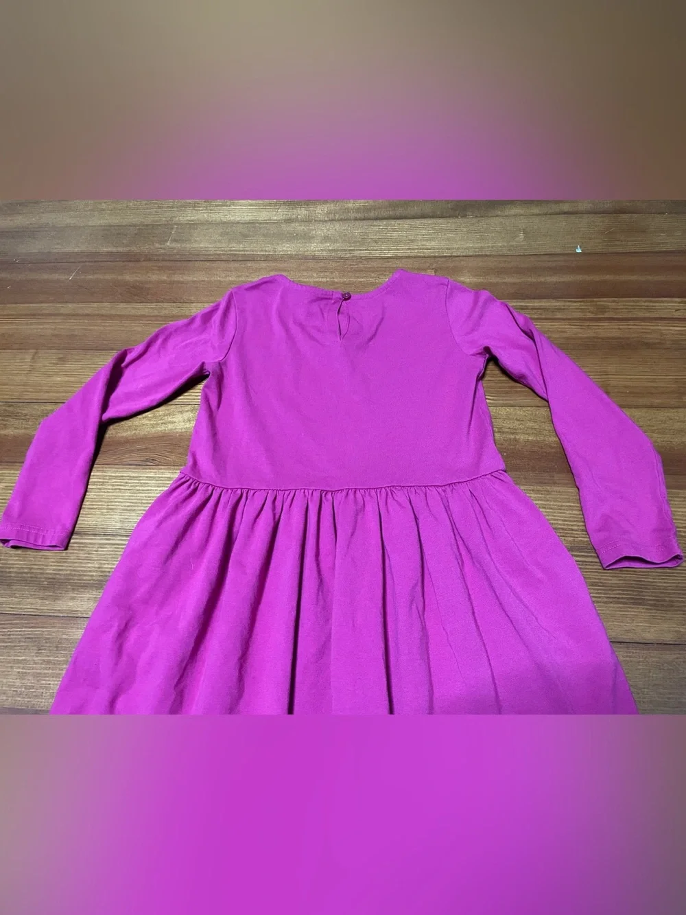 Primary Long Sleeve Pink Cotton Blend Twirl Dress with Pockets Size 8-9